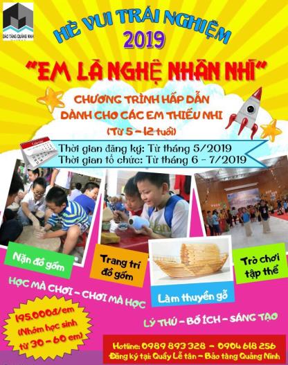 Mời đăng ký tham gia chương trình trải nghiệm hè 2019 “Em là nghệ nhân nhí”