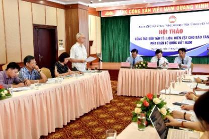    Hội thảo về công tác sưu tầm tài liệu, hiện vật cho Bảo tàng MTTQ Việt Nam