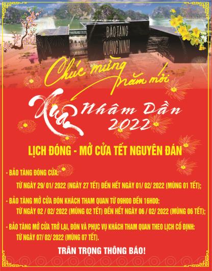 Thông báo lịch mở cửa Tết Nguyên đán 2022